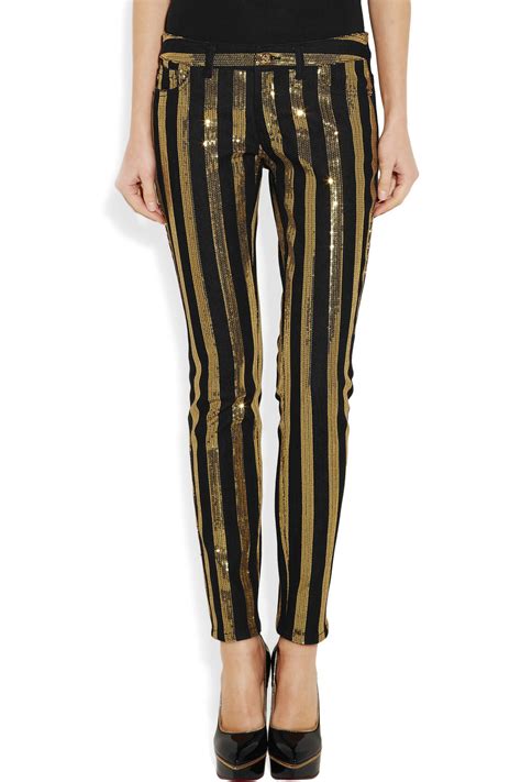 michael kors side stripe jeans|Low.